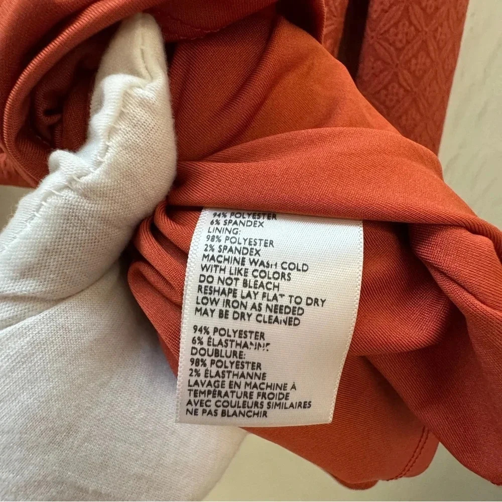 Cooperative || By Urban Outfitters Deep V  Emboss Knit Dress in Harvest Orange M - Picture 6 of 7